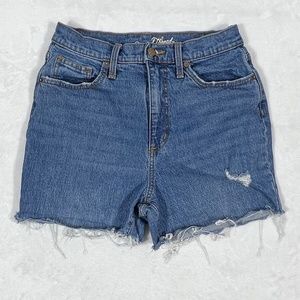 High waisted mom jean shorts